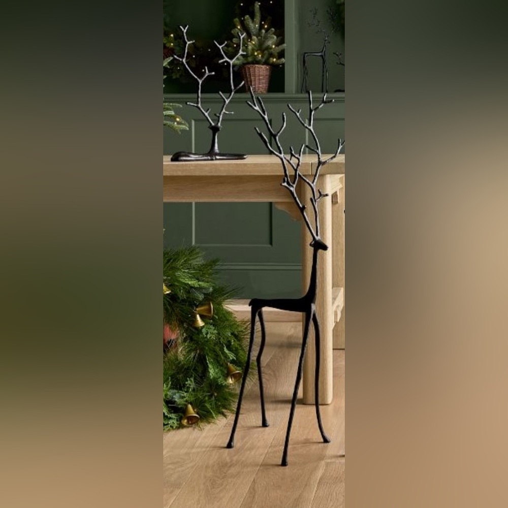 Bronze Metal Reindeer Sculpture - Picture 3 of 4